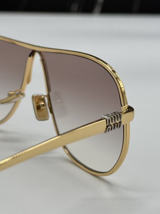 New Miu Miu MUA56S  5AK90L Gold Brown Women Sunglasses MUA 56S main image 6